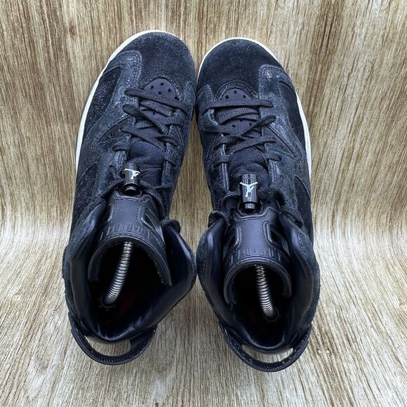 Youth Size 4.5Y Women's 6 - Nike Air Jordan 6 Retro Heiress Shoes Black Sneakers - Picture 5 of 10